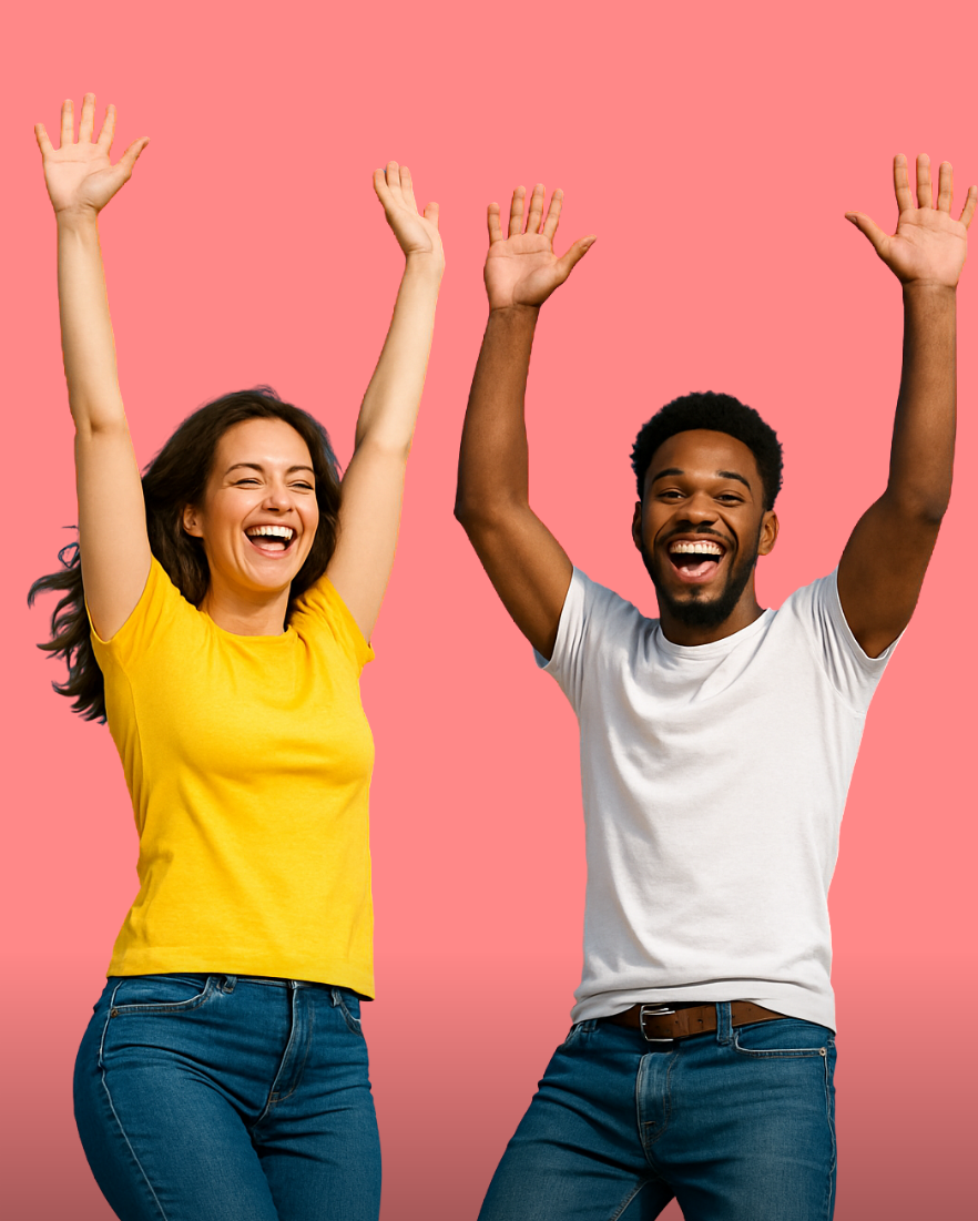 Glückliches Paar fühlt sich besser dank natürlichem Smoothie Pulver von Mr. Dave