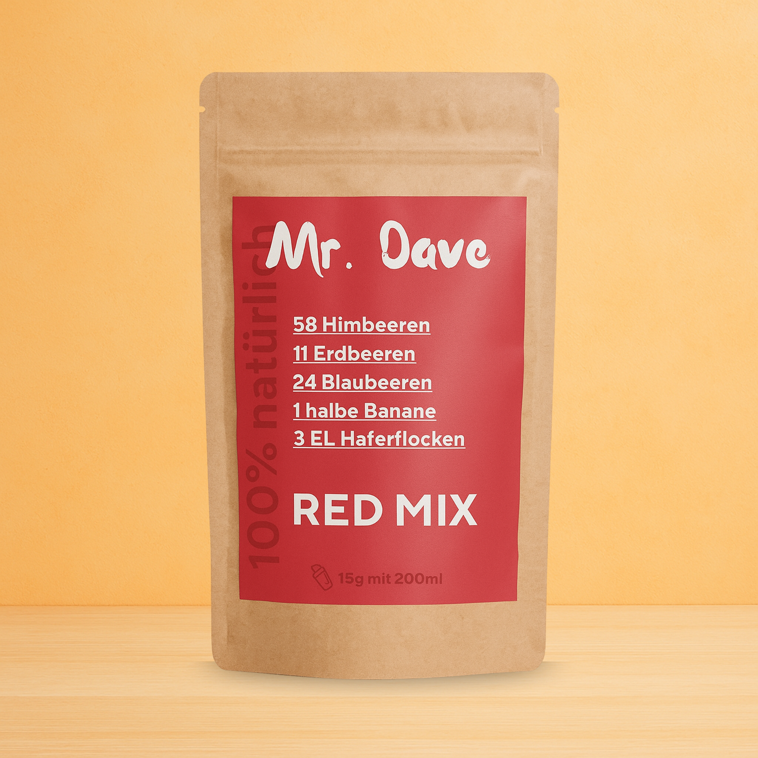 Mr. Dave Red Mix – Smoothie Pulver aus 100% gefriergetrockneten Früchten für natürliche Ernährung